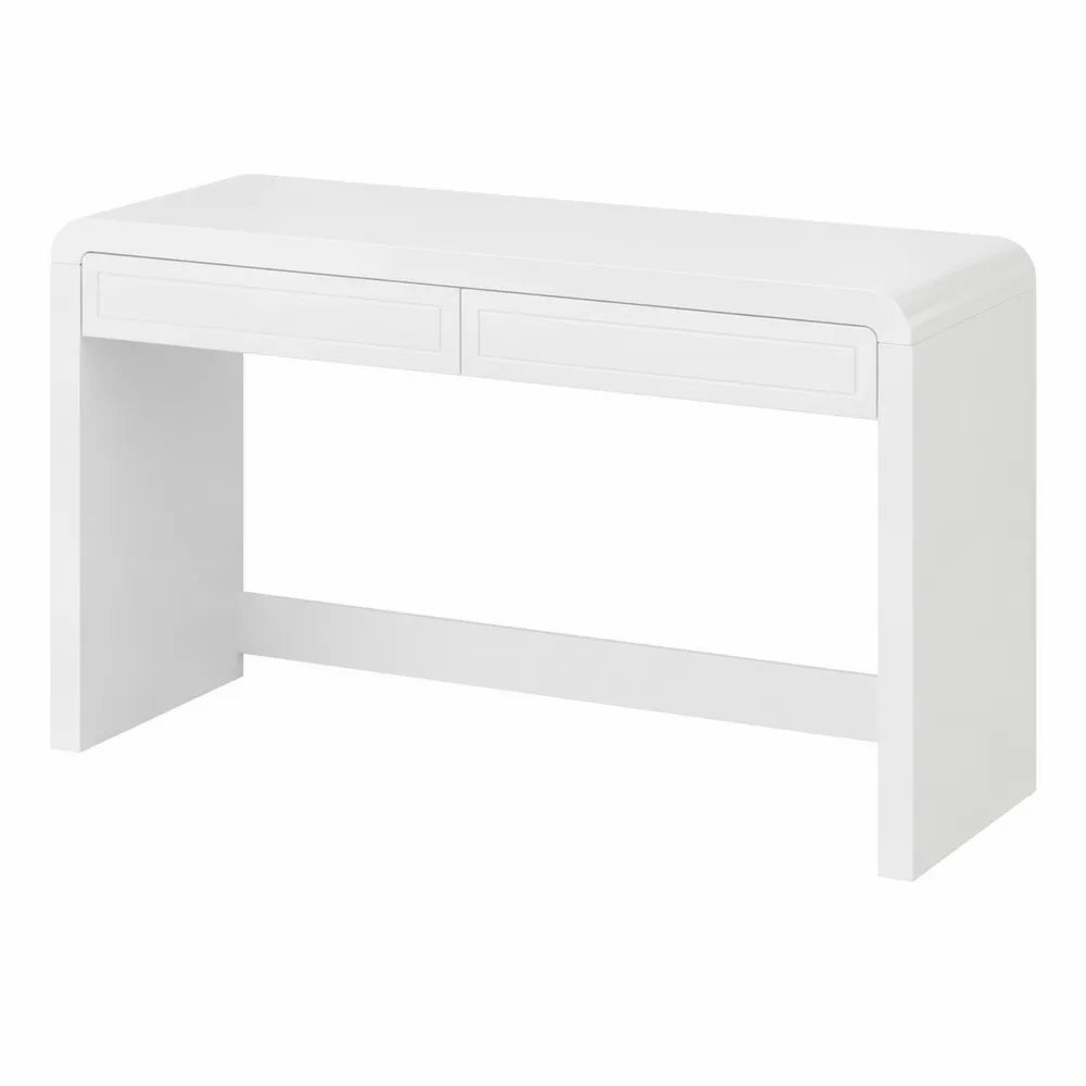 Tavolo Consolle in MDF Bianco con Cassetti