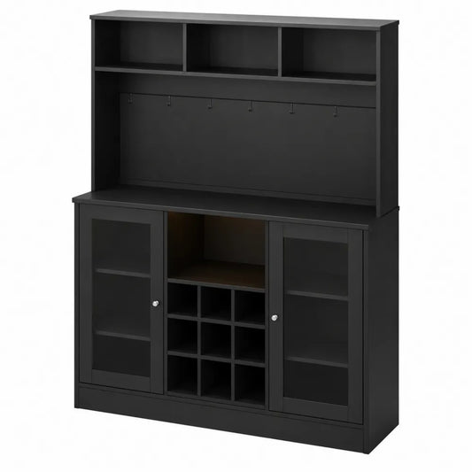 Credenza in Legno e Vetro con Vani Porta Bottiglie