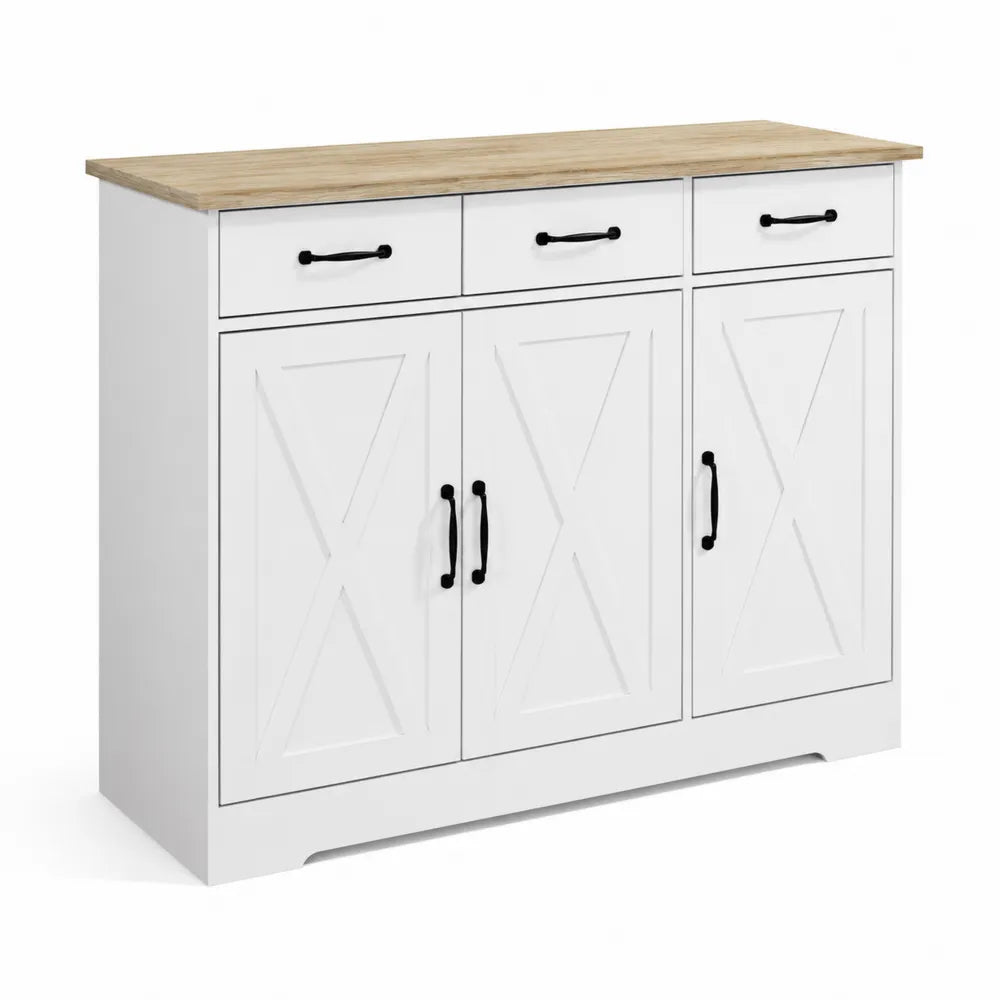 Credenza in Legno con Piano in Rovere