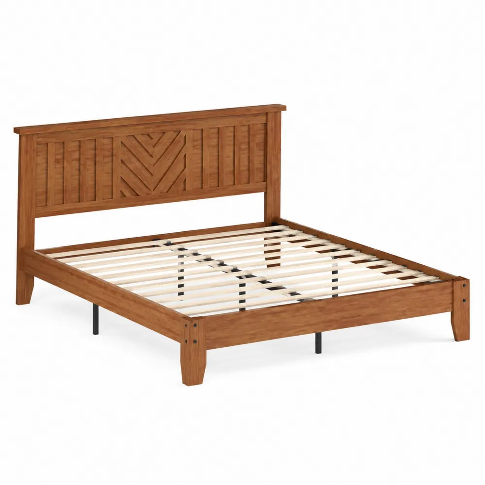 Letto matrimoniale in legno con testiera intagliata 200x160 cm