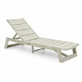 Lettino prendisole regolabile in legno massello grigio 193 cm