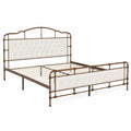 Letto Matrimoniale in Metallo con Rivestimento in Tessuto Bianco