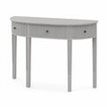 Consolle Semicircolare in Legno con Cassetti Grigi