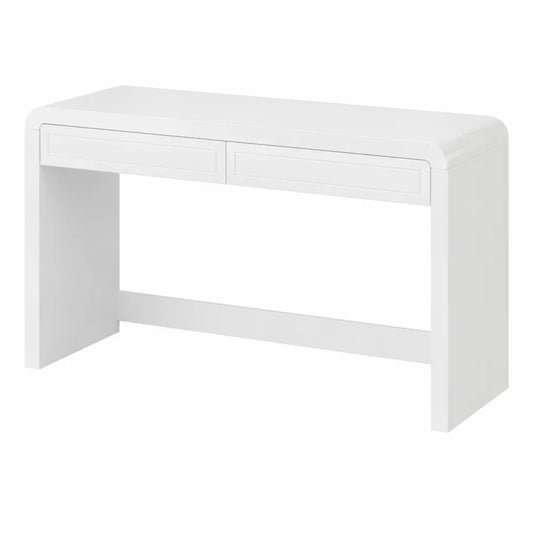 Tavolo Consolle in MDF Bianco con Cassetti