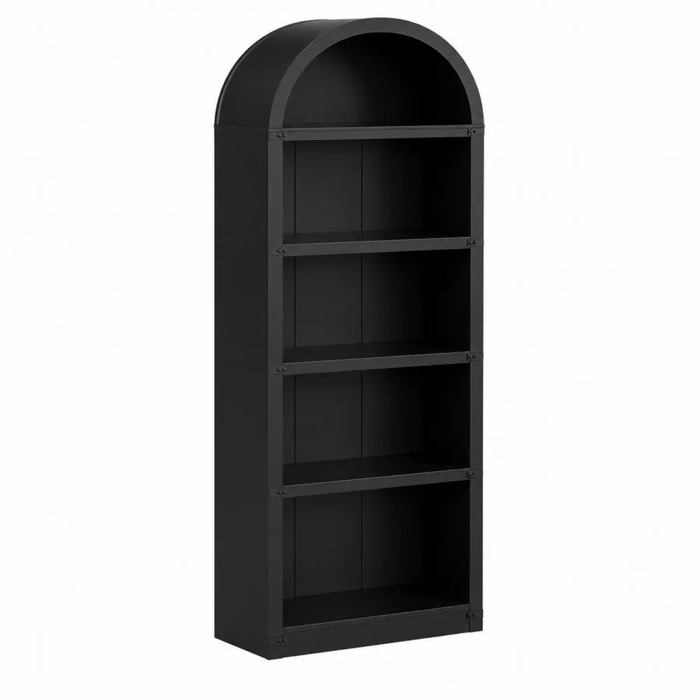 Libreria Nera in MDF con 4 Ripiani